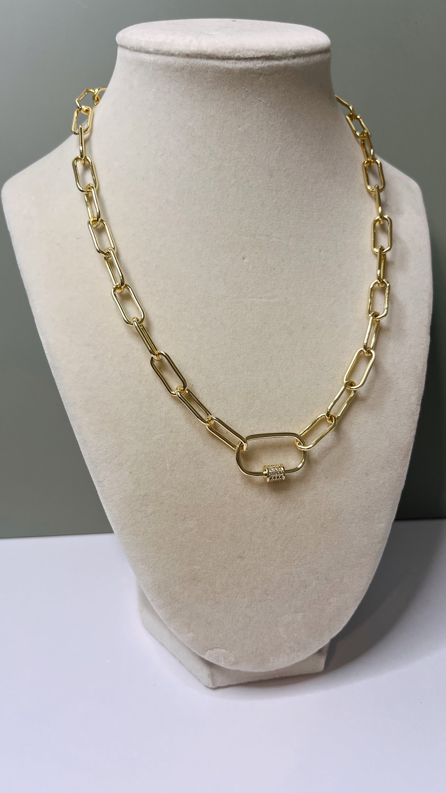 Gold and Silver sparkly carabiner necklaces