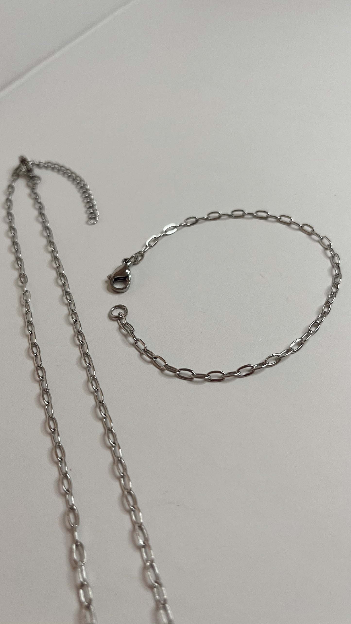 Dainty gold and silver paperclip chains