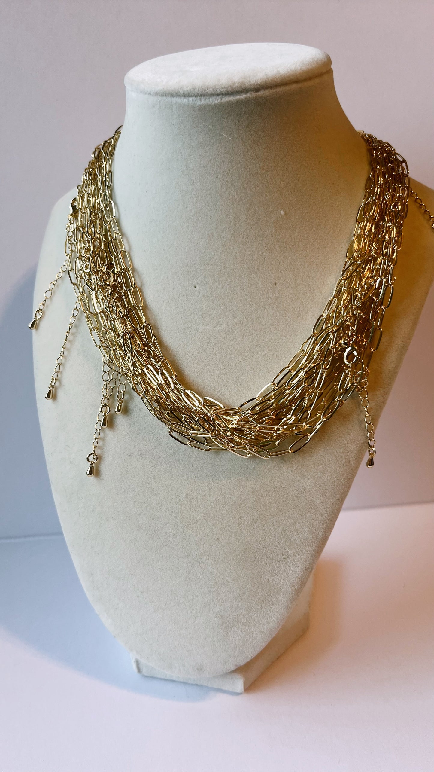 Gold filled paperclip necklace
