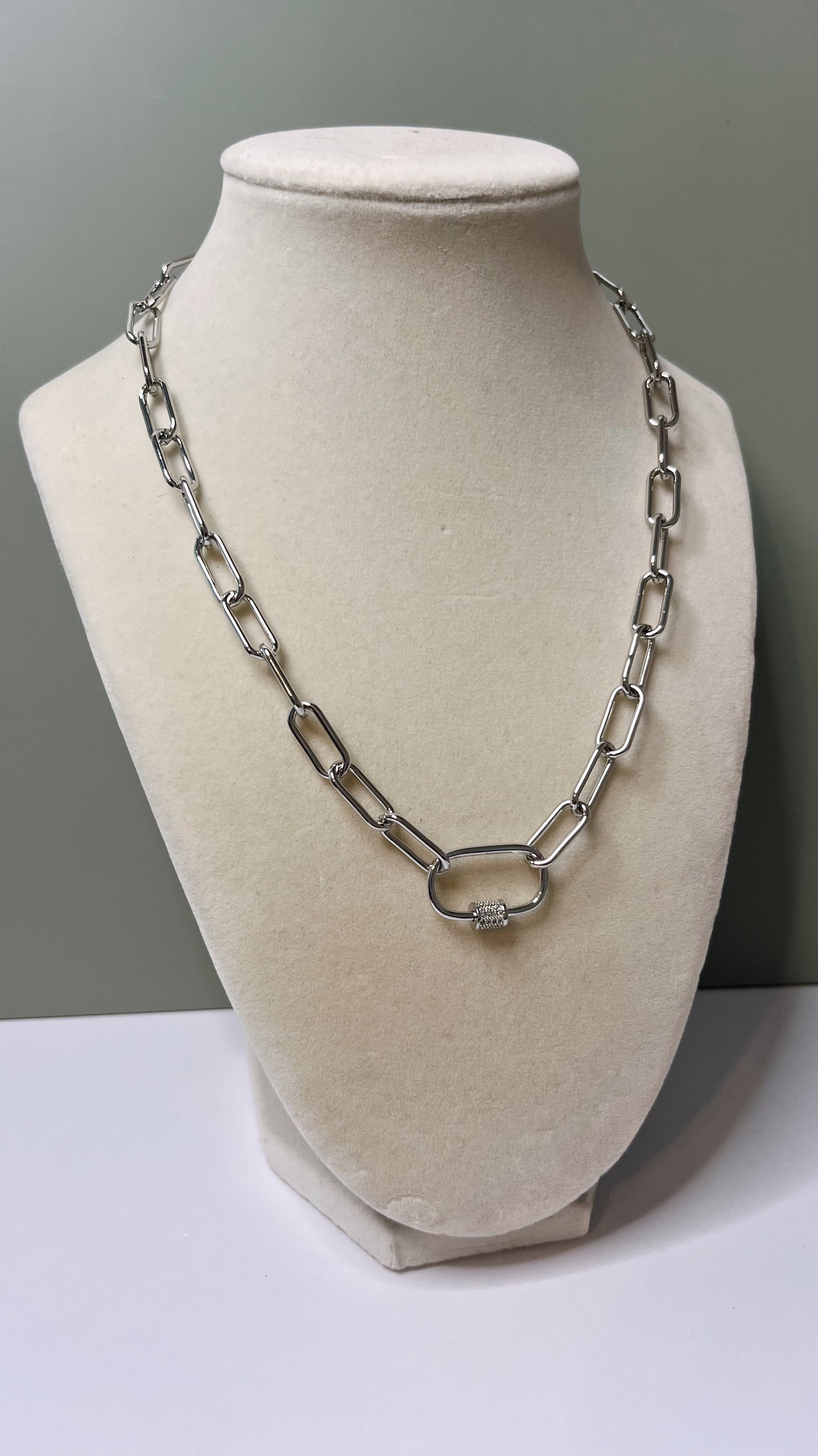 Gold and Silver sparkly carabiner necklaces