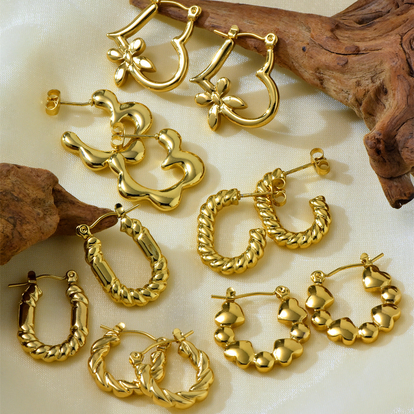 Gold earring variety, all are available