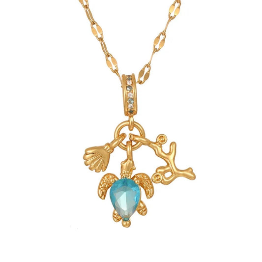 Zirconia circle pendant charm necklace