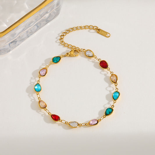 Colored teardrop bracelet