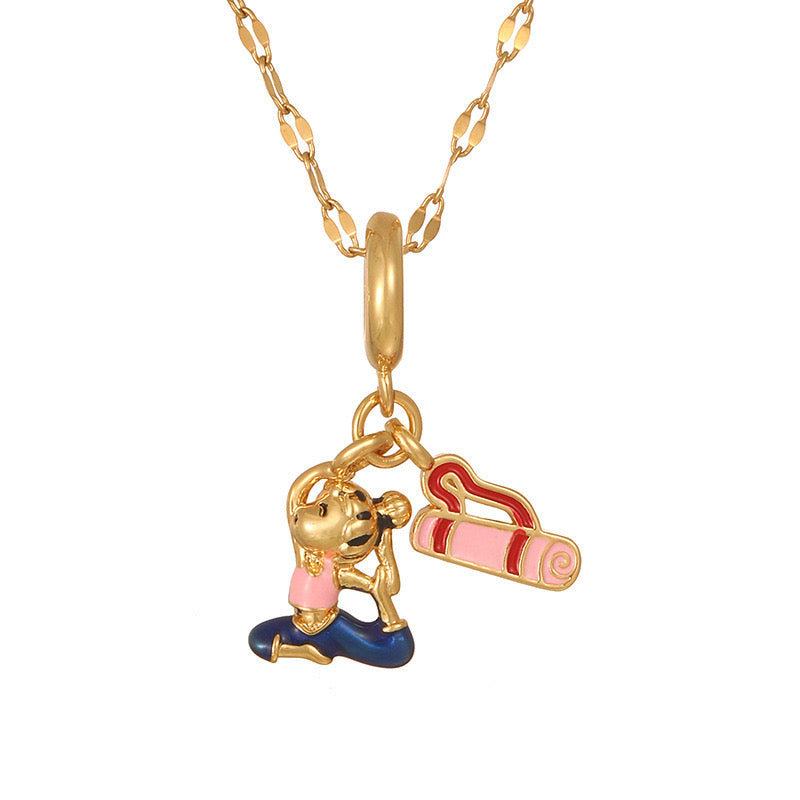 Yoga charm necklace