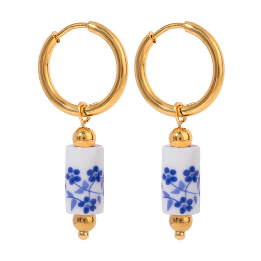 Blue China pattern inspired dangles (Fan Favorite)