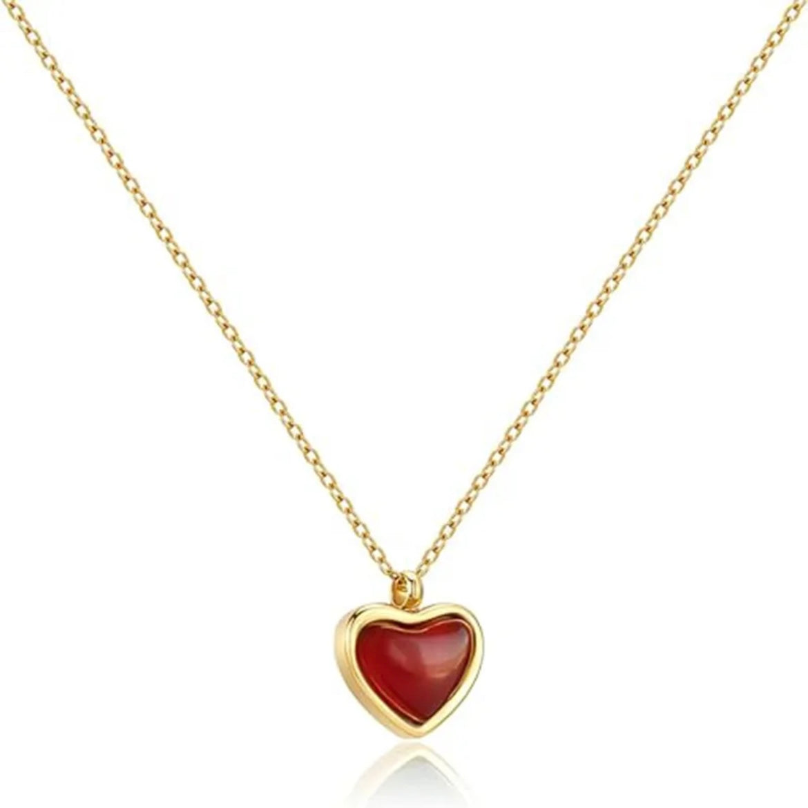 Red heart dainty Valentine's necklace