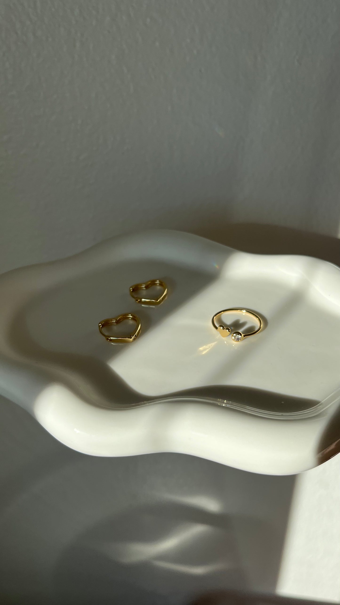 16k gold filled adjustable heart ring