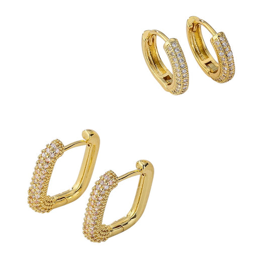 Basic CZ hoops in Gold and Silver