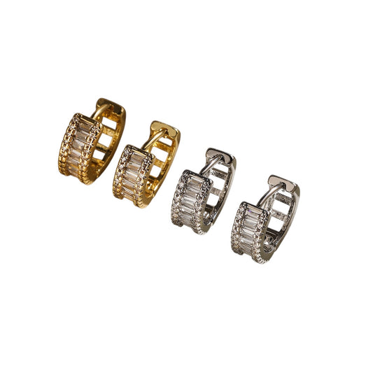 Gold and Silver zirconia huggies