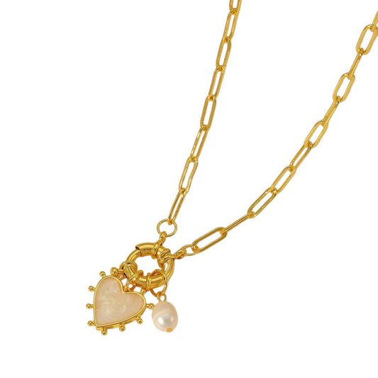 18k Gold plated charm necklace premade