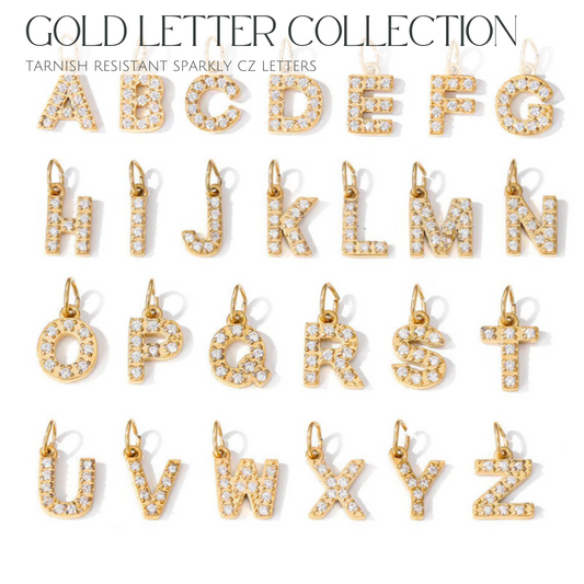 Gold letter zirconia collection