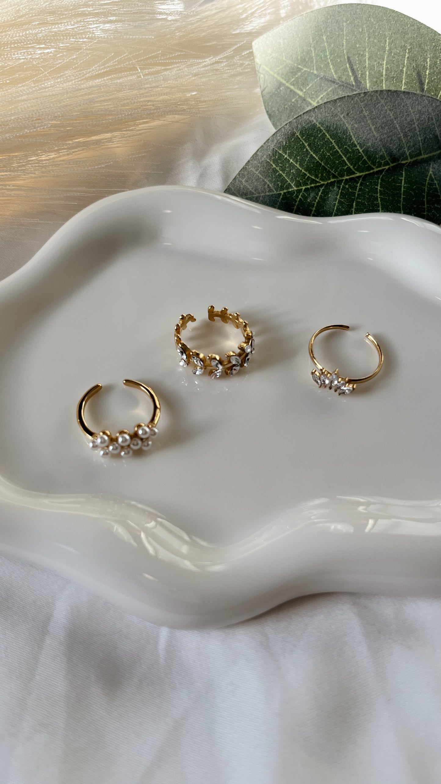 18k gold plated adjustable rings