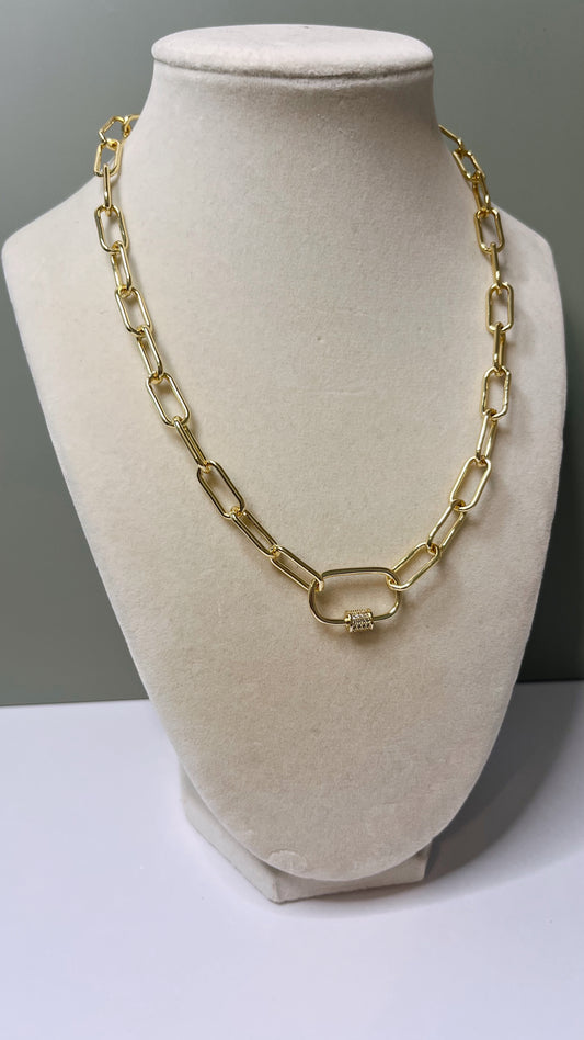Gold and Silver sparkly carabiner necklaces