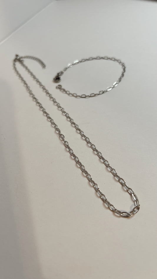 Dainty gold and silver paperclip chains