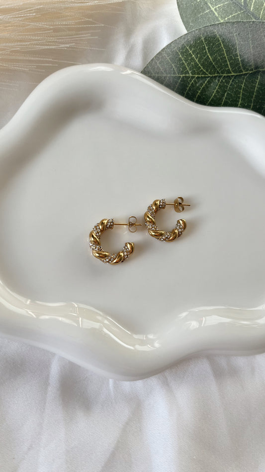 Date night twisted zirconia hoops