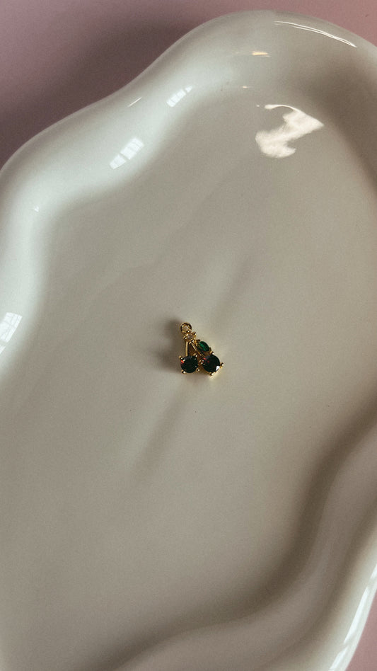 Gold plated cherry charm