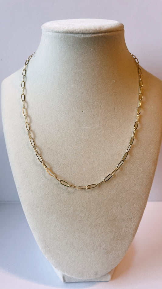 Gold filled paperclip necklace