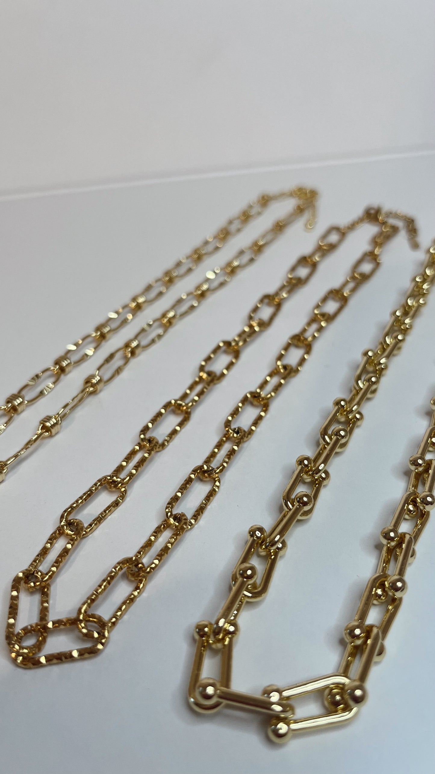 Gold plated statement chains