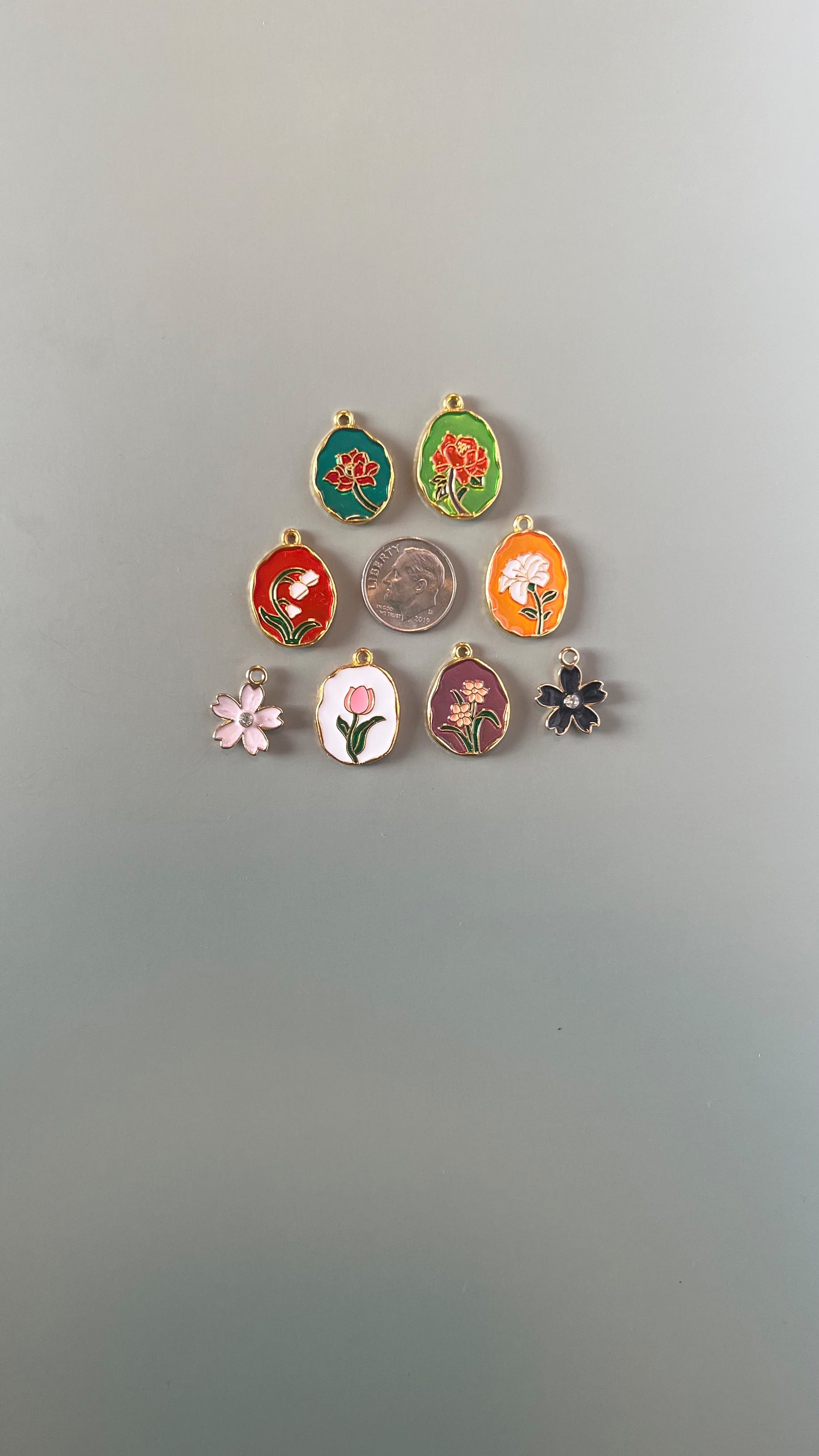 Flower assortment of charms