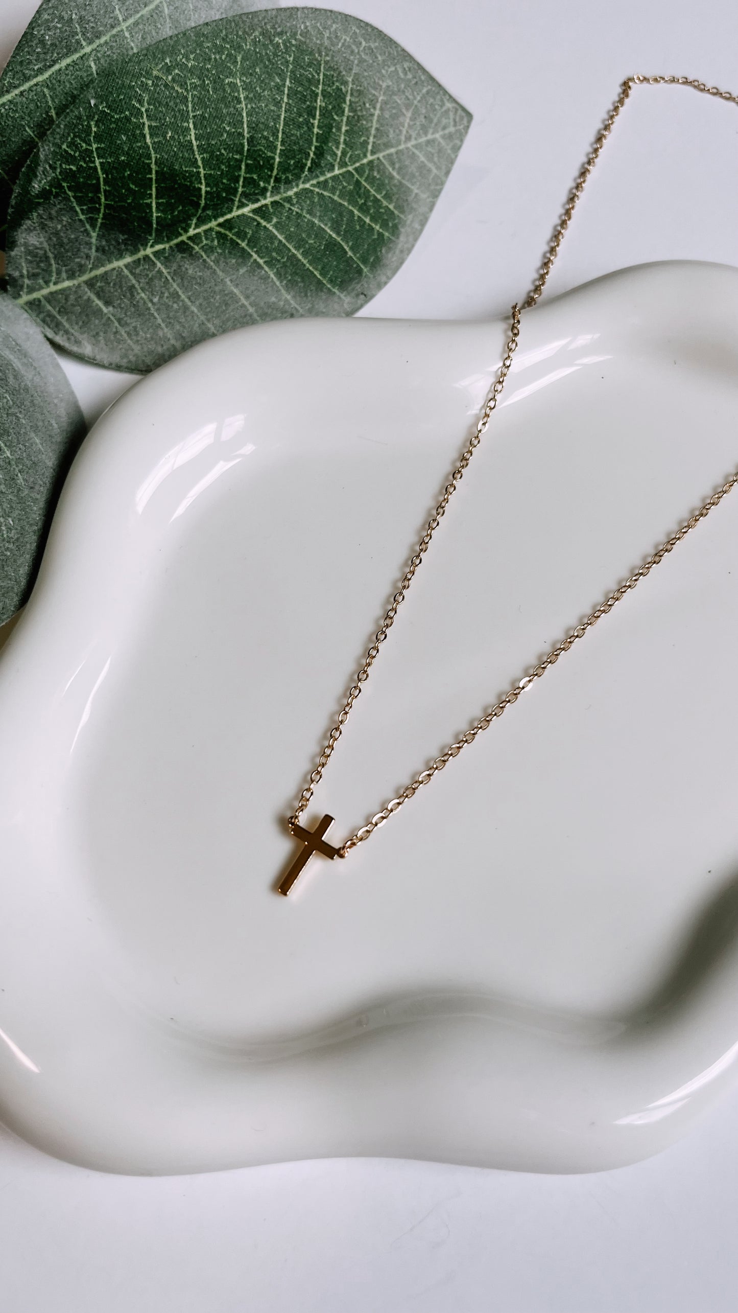 14k gold plated cross necklace