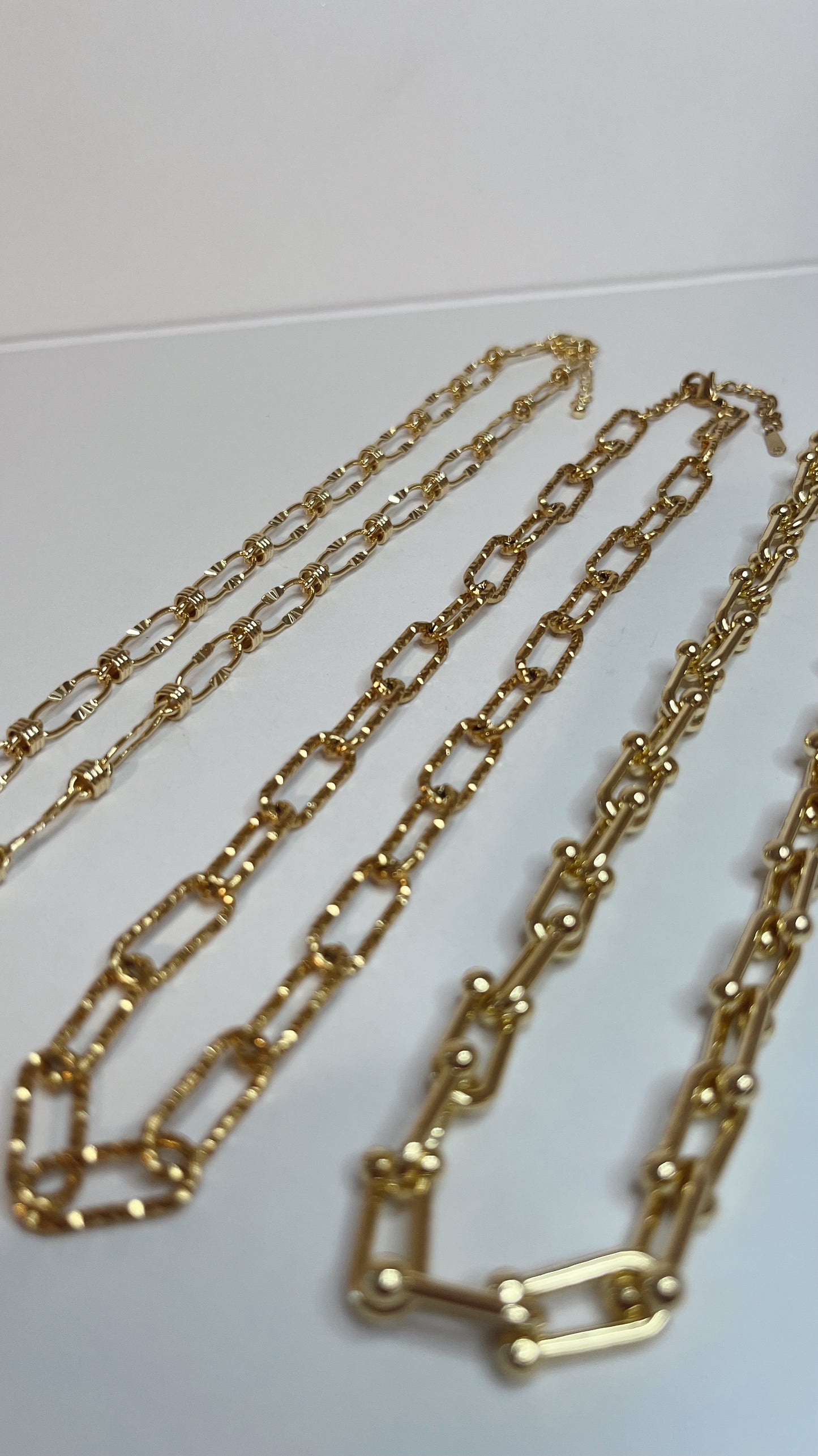 Gold plated statement chains