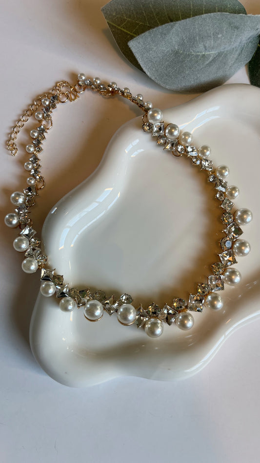 Statement diamond wrap necklace