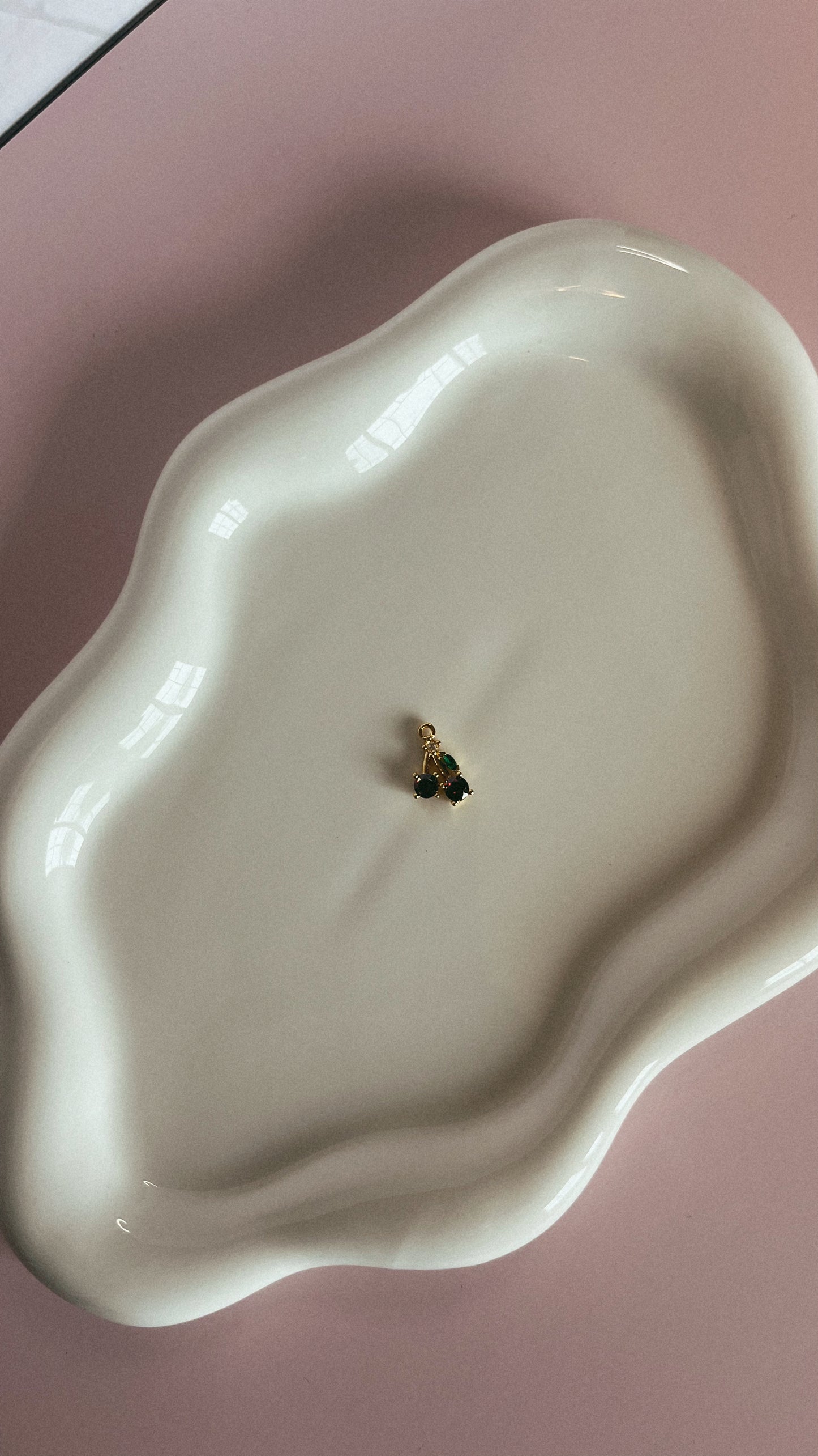 Gold plated cherry charm