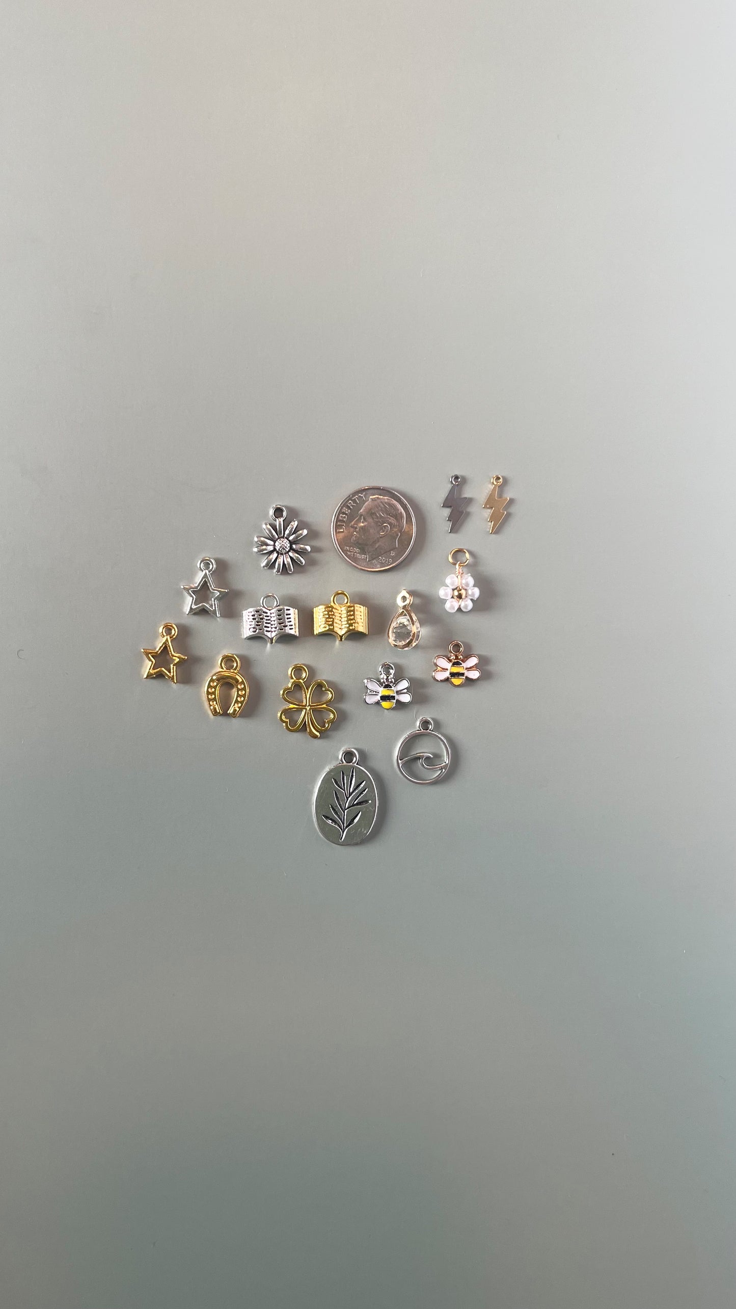 Assorted trendy mixed metal charms