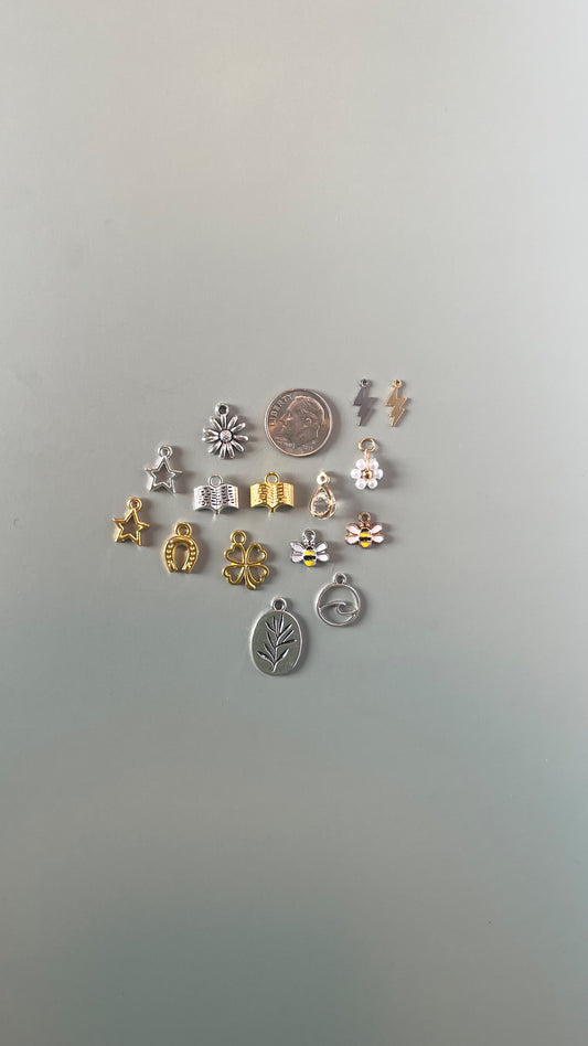 Assorted trendy mixed metal charms