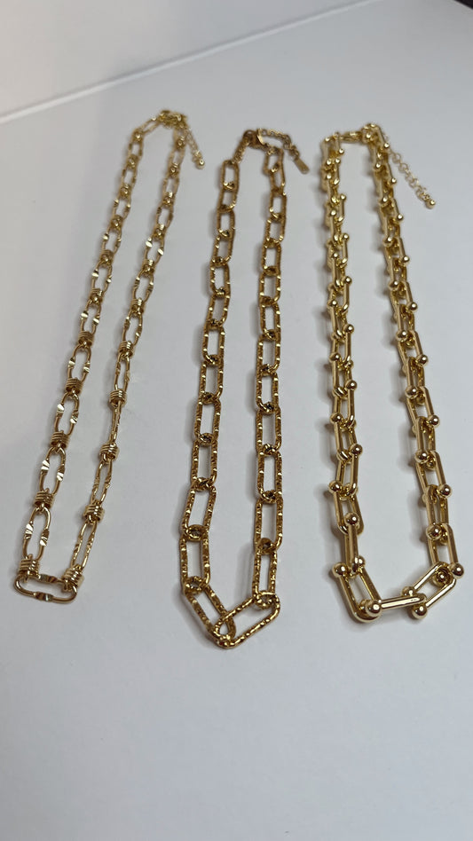 Gold plated statement chains