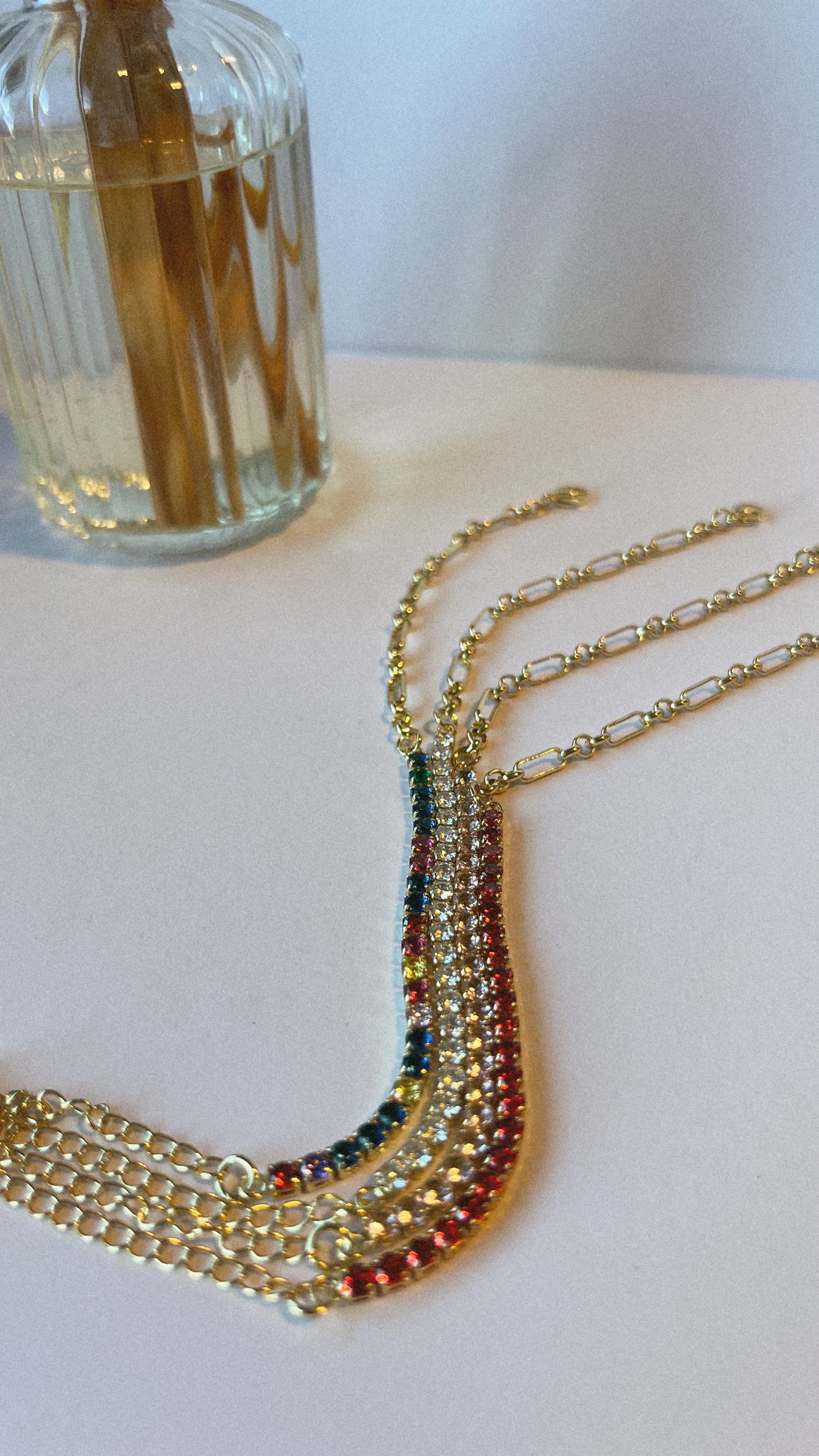 CZ Colorful gold chain bracelets