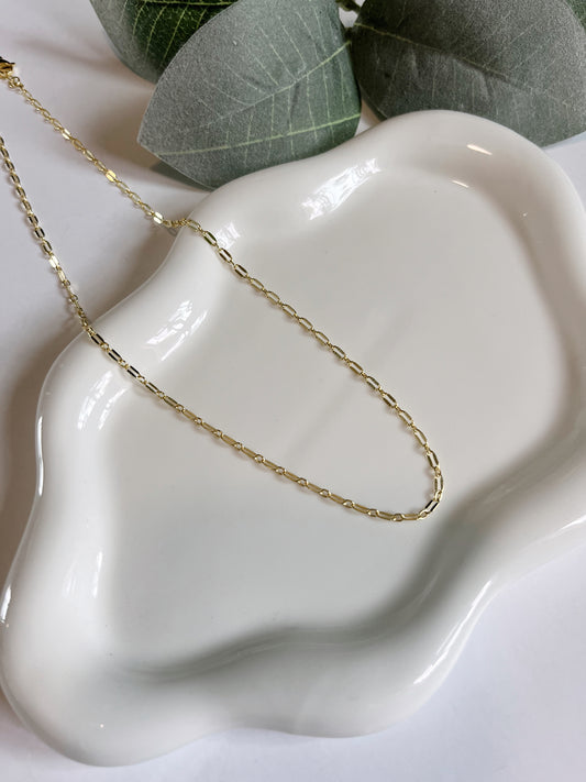 Dainty 14k gold plated charm chain